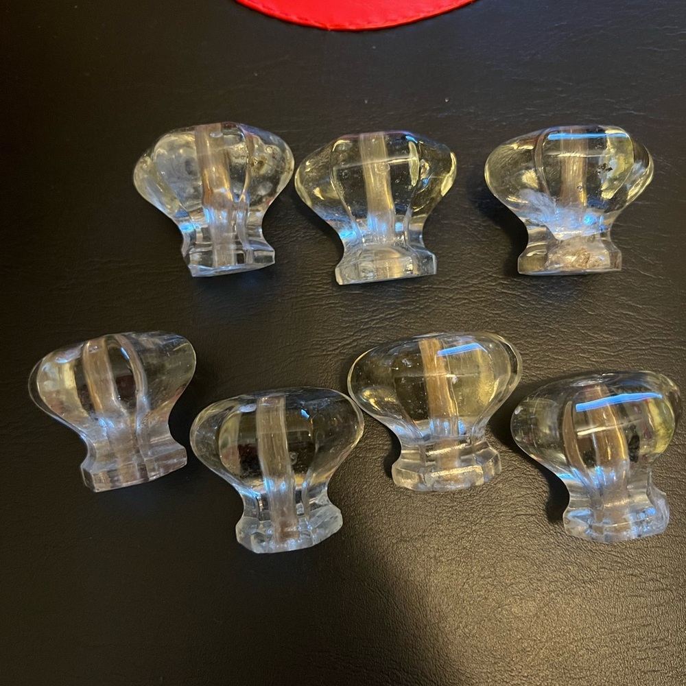 Set of Vintage Glass Knobs